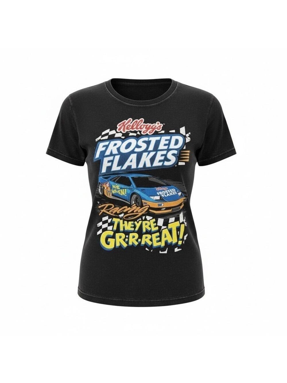 Kellogg’s Frosted Flakes 100% Cotton Black Retro Graphic Print T